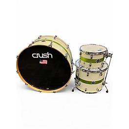 Used Crush Drums & Percussion 3 Piece Sublime Maple WHITE AND GREEN Drum Kit