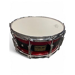 Used Pork Pie USA 14X6 8 Ply Maple Snare Red / Black Sparkle Drum