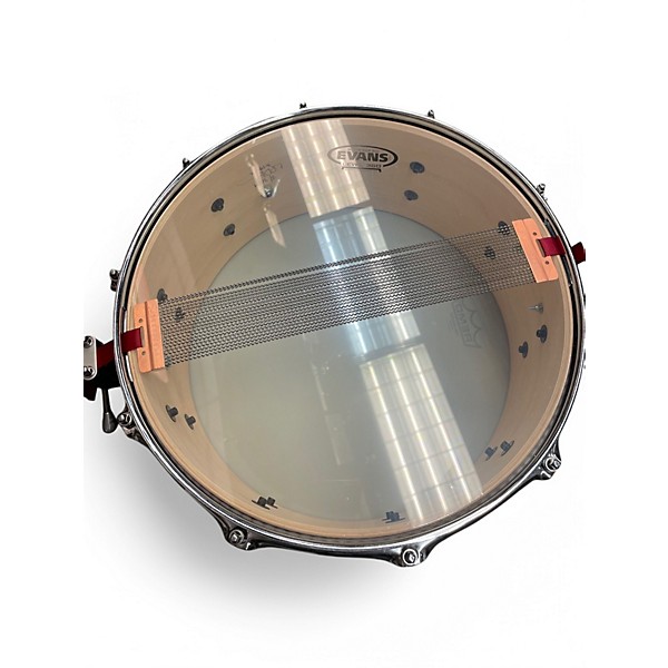 Used Pork Pie USA 14X6 8 Ply Maple Snare Red / Black Sparkle Drum