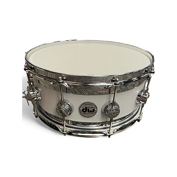 Used Dw 14X6 Collectors Series Maple Edge Snare White Ice Drum