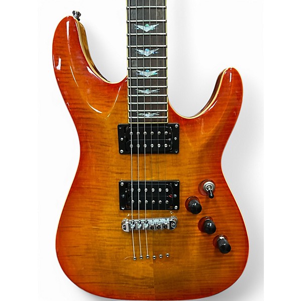 Used Schecter Guitar Research C1 Plus 2 Tone Sunburst Solid Body Electric Guitar