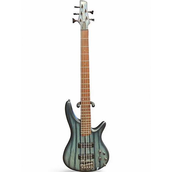 Used Ibanez SR305 5 String Blue Electric Bass Guitar