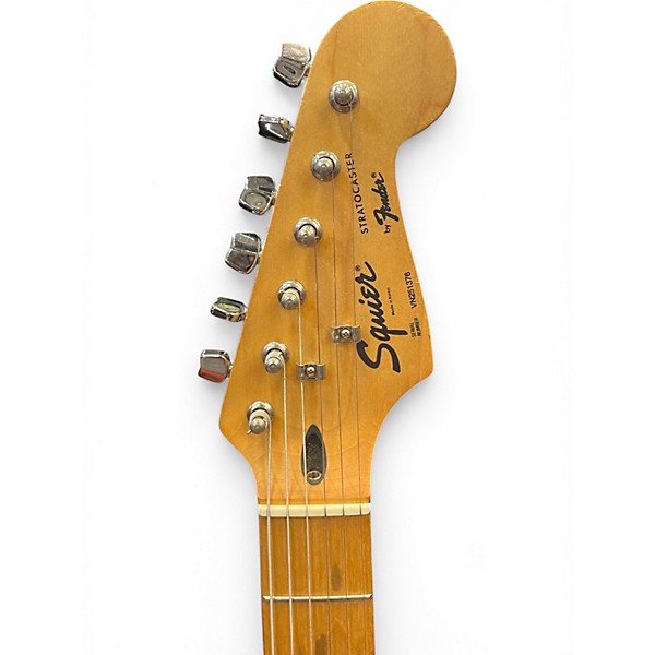 Used Squier Stratocaster Black Solid Body Electric Guitar