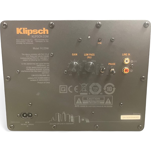 Used Klipsch R12SWI 12in Wireless Sub Subwoofer