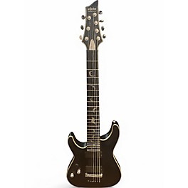 Used Schecter Guitar Research Damien 7 String Left Handed Matte Black Electric Guitar