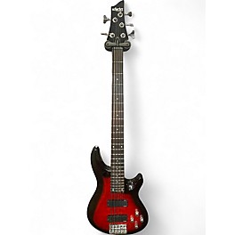 Used Schecter Guitar Research C-5  PLUS RED BURST QUILT Electric Bass Guitar