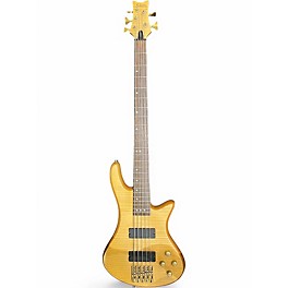 Used Schecter Guitar Research Stiletto Custom 5 String Natural Electric Bass Guitar