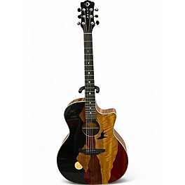 Used Luna Vista Wolf w/ Limited Hard Case Custom Natural Acoustic Electric Guitar