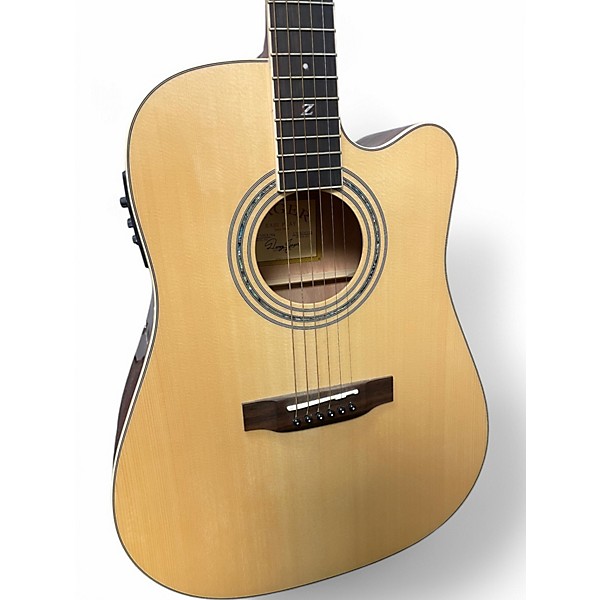 Used Zager zad50ce Natural Acoustic Electric Guitar