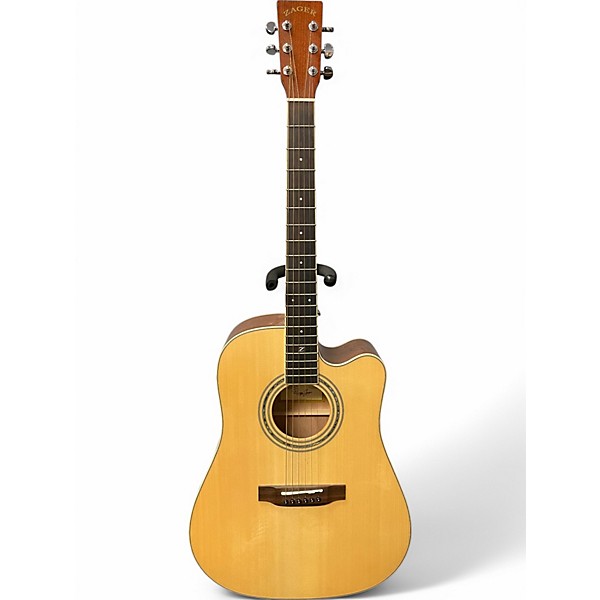 Used Zager zad50ce Natural Acoustic Electric Guitar