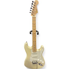 Used Squier Deluxe Stratocaster White Metallic Solid Body Electric Guitar