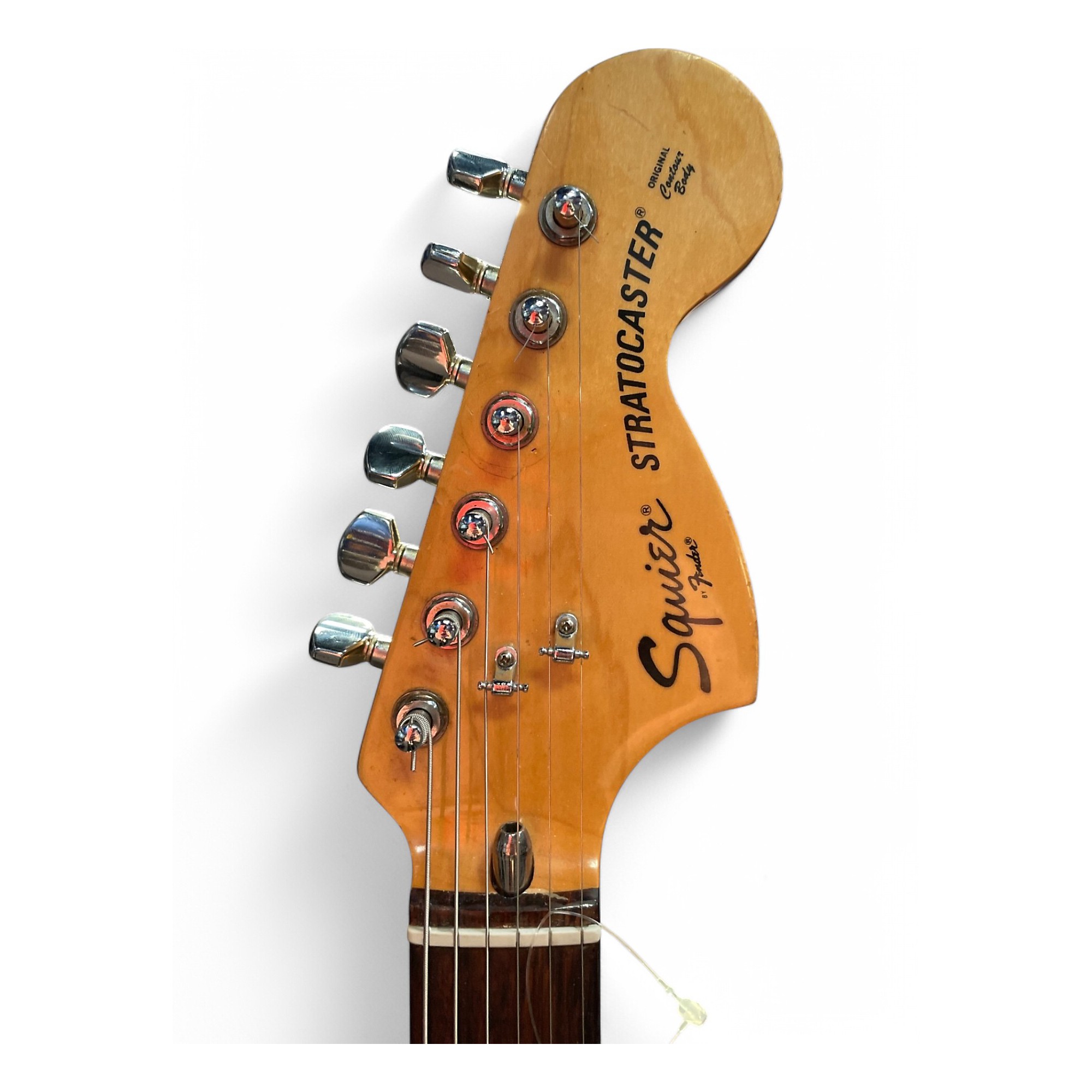 送料無料 日本 Vintage 1980s Squier SQ Strat Cream Solid Body Electric ギター