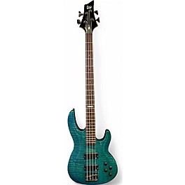Used ESP LTD B154DX Trans Green Electric Bass Guitar