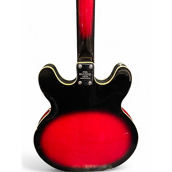 Vintage 1960s Univox Coily Red Burst Hollow Body Electric Guitar