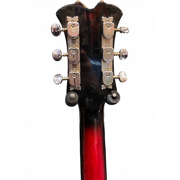 Vintage 1960s Univox Coily Red Burst Hollow Body Electric Guitar