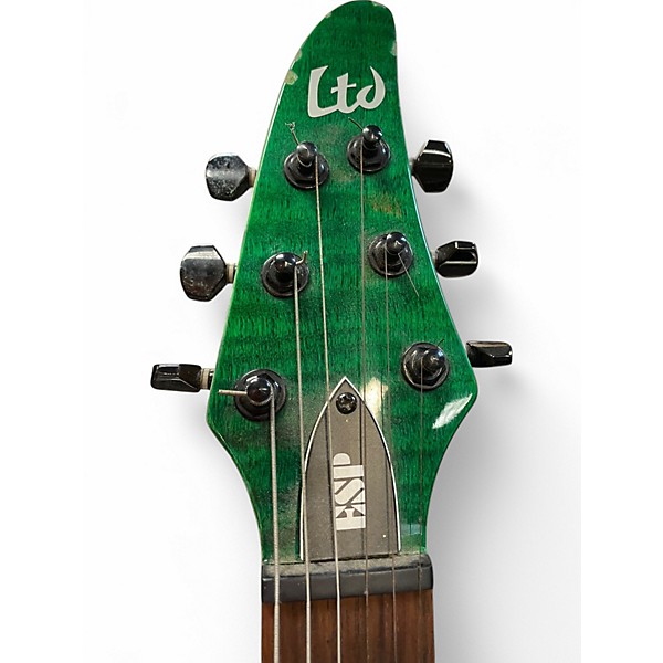 Used ESP ltd h-100fm green Solid Body Electric Guitar