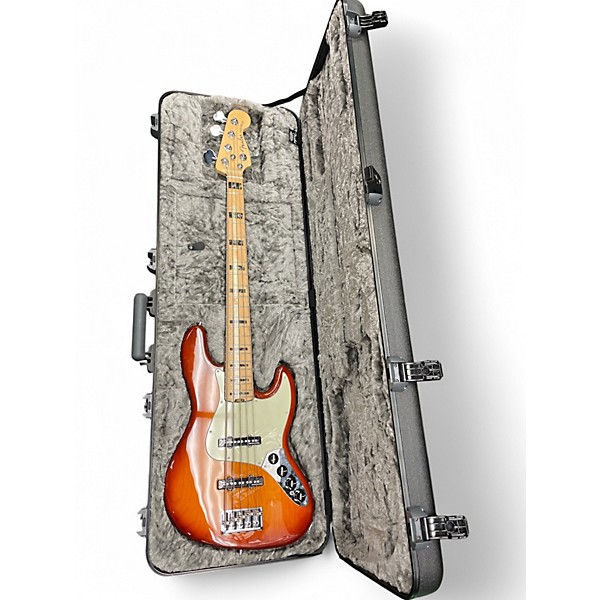 Used 2019 Fender American Elite Jazz Bass 5 String 2 Tone Sunburst Electric Bass Guitar