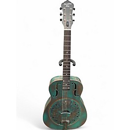 Used Recording King RM997VG Swamp Dog Distressed Vintage Green Resonator Guitar