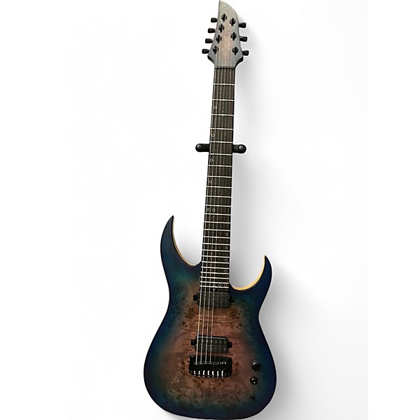 Used Schecter Guitar Research DIAMOND SERIES KM7-MKIII BLUE CRIMSON Solid Body Electric Guitar