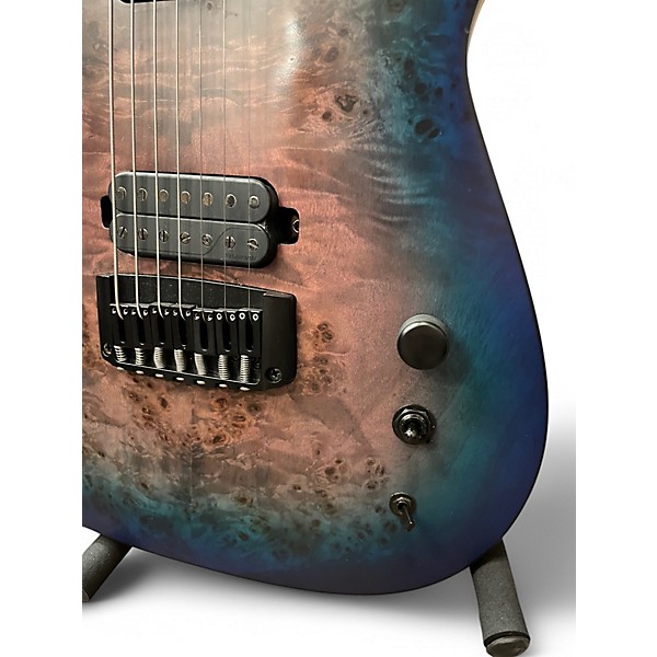 Used Schecter Guitar Research DIAMOND SERIES KM7-MKIII BLUE CRIMSON Solid Body Electric Guitar