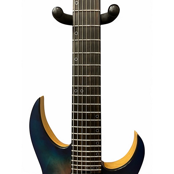 Used Schecter Guitar Research DIAMOND SERIES KM7-MKIII BLUE CRIMSON Solid Body Electric Guitar