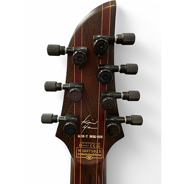 Used Schecter Guitar Research DIAMOND SERIES KM7-MKIII BLUE CRIMSON Solid Body Electric Guitar