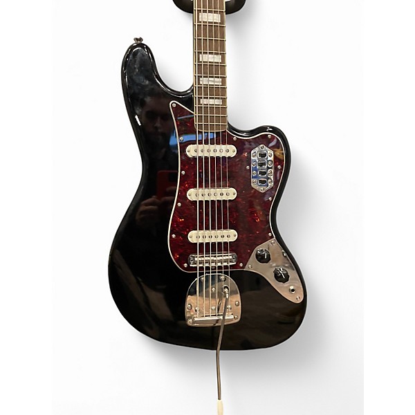 Used 2023 Squier Vintage Modified Bass VI Black Electric Bass Guitar