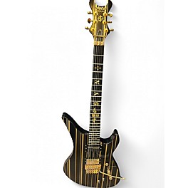 Used 2024 Schecter Guitar Research Synyster Gates Signature Custom S black with gold pinstripes Solid Body Electric Guitar