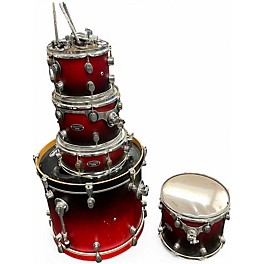 Used PDP by DW 5 Piece FS Series Red to Black Fade Drum Kit