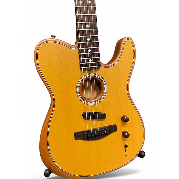 Used Fender Acoustasonic Player Telecaster Natural Acoustic Electric Guitar