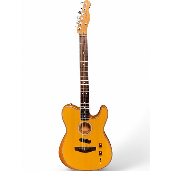 Used Fender Acoustasonic Player Telecaster Natural Acoustic Electric Guitar
