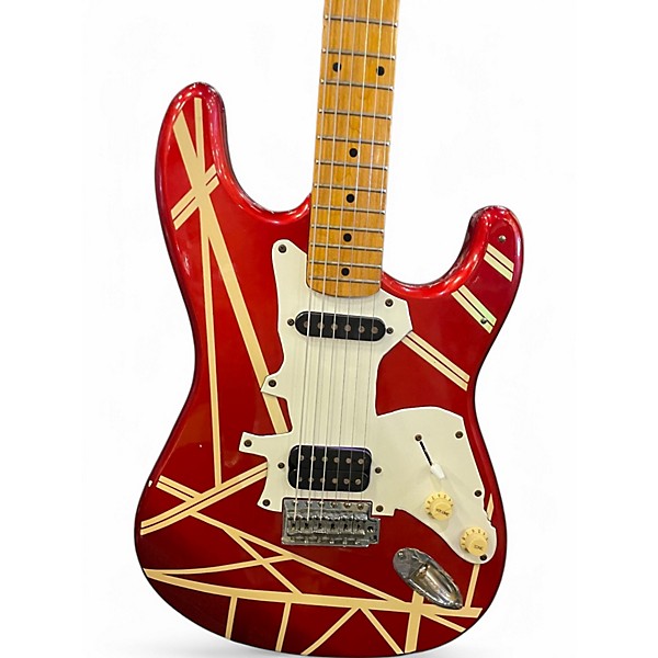 Used Hondo FAME 761 RED/WHITE STRIPE Solid Body Electric Guitar