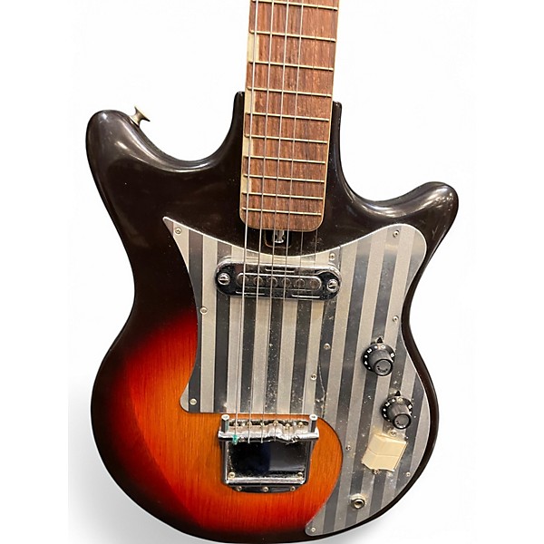 Vintage 1960s Teisco E120 3 Color Sunburst Solid Body Electric Guitar