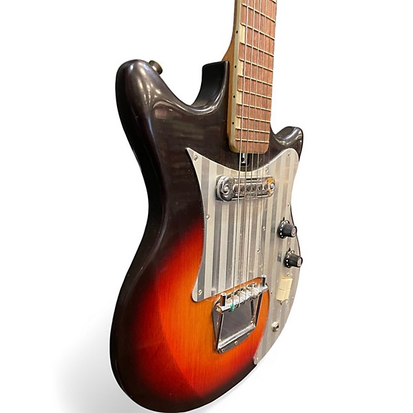 Vintage 1960s Teisco E120 3 Color Sunburst Solid Body Electric Guitar