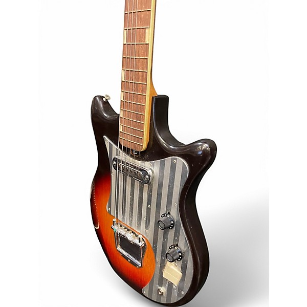 Vintage 1960s Teisco E120 3 Color Sunburst Solid Body Electric Guitar