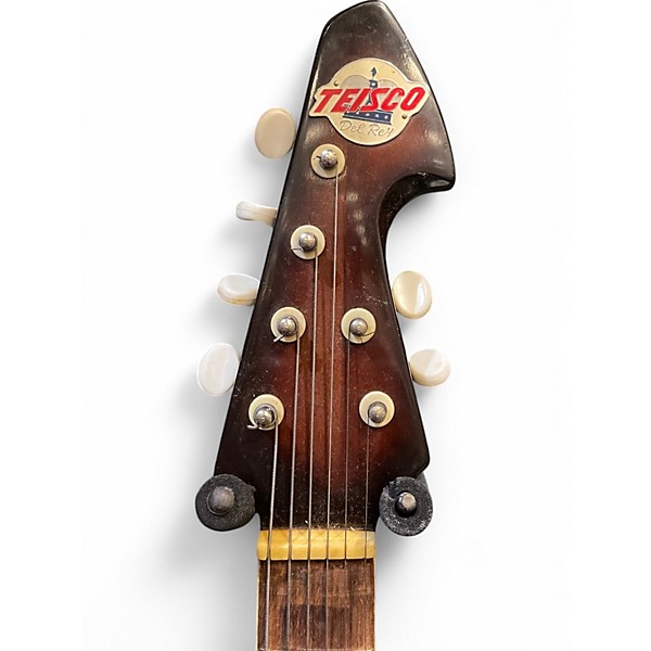 Vintage 1960s Teisco E120 3 Color Sunburst Solid Body Electric Guitar