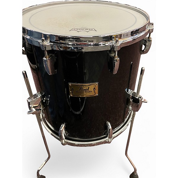 Used Pearl 3 Piece Masters Studio Bop Solid Black Drum Kit