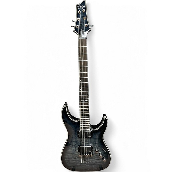 Used Schecter Guitar Research Hellraiser C1 Hybrid Trans Black Solid Body Electric Guitar