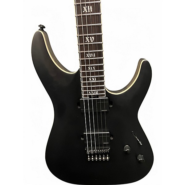 Used Schecter Guitar Research C-1 SLS Elite Evil Twin  Satin Black Solid Body Electric Guitar