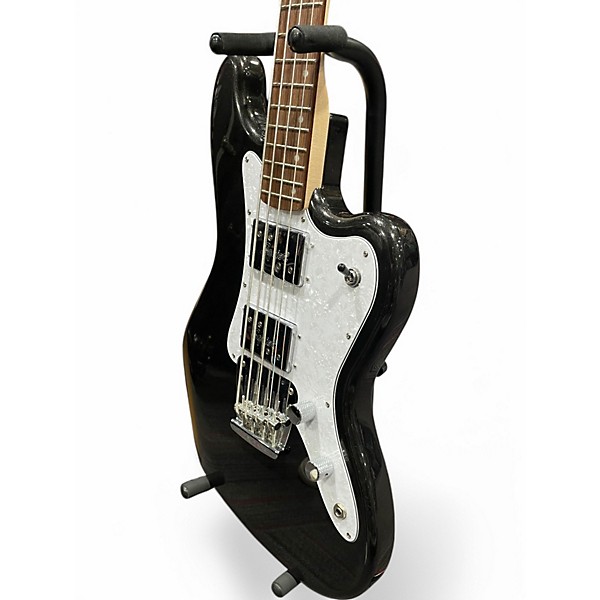 Used Squier Paranormal Rascal Bass HH Guitar Metallic Black Electric Bass Guitar