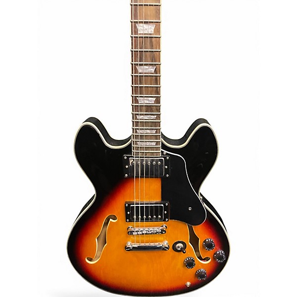 Used Firefly FF338 3 Color Sunburst Hollow Body Electric Guitar