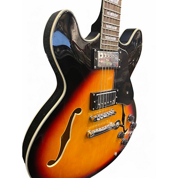 Used Firefly FF338 3 Color Sunburst Hollow Body Electric Guitar