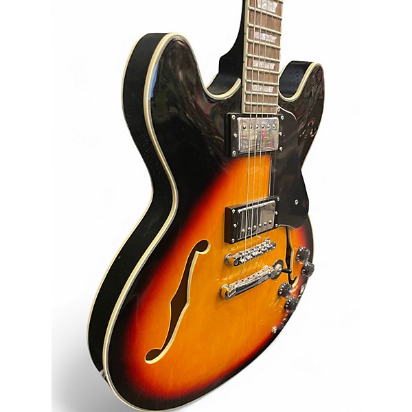 Used Firefly FF338 3 Color Sunburst Hollow Body Electric Guitar
