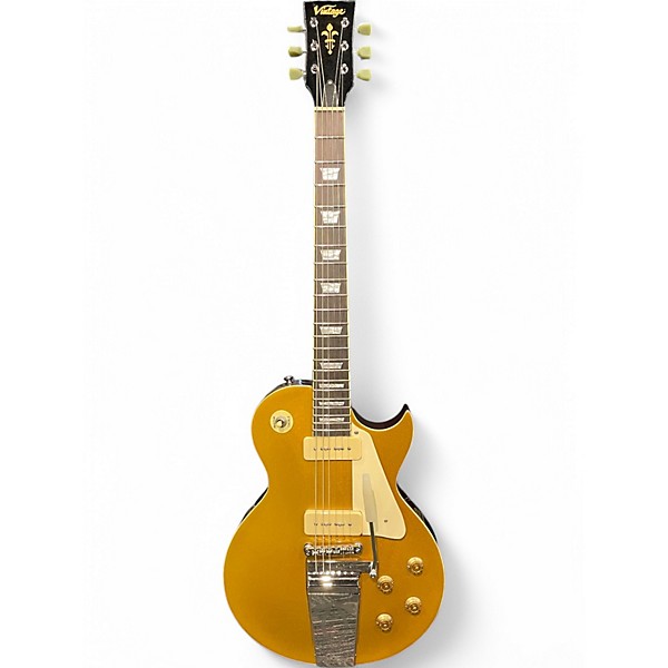Used Vintage V100MU Midge Ure Signature Gold Solid Body Electric Guitar