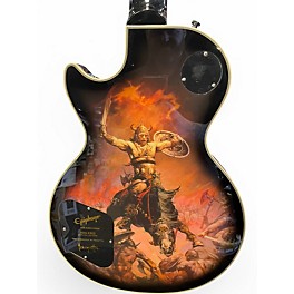 Used Epiphone Adam Jones Les Paul Custom Art Collection (Frazetta) Antique Silverburst Solid Body Electric Guitar