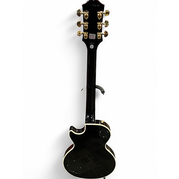 Used Epiphone LES PAUL CUSTOM Black and Gold Solid Body Electric Guitar