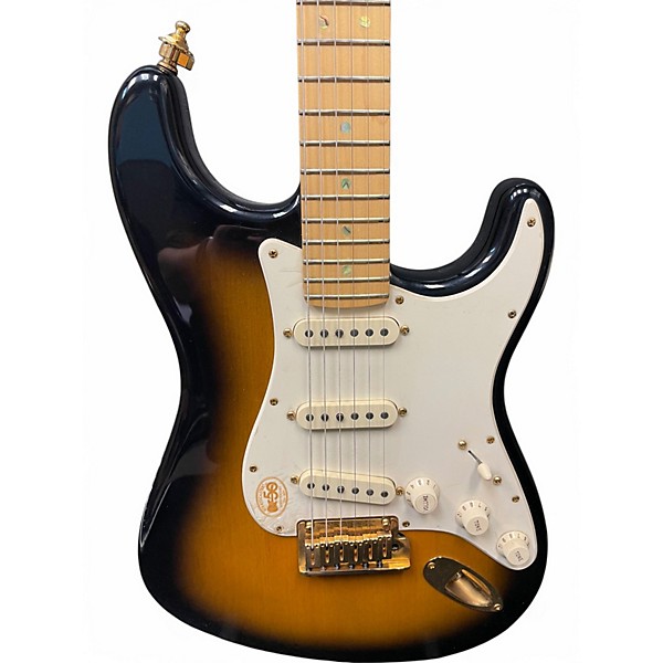 Used 2004 Fender 50TH ANNIVERSARY DELUXE STRAOCASTER Sunburst Solid Body Electric Guitar,Specials : American Fashion Style Bags On Sale