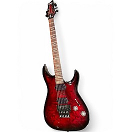 Used Schecter Guitar Research Omen elite 6 Trans Crimson Red Solid Body Electric Guitar