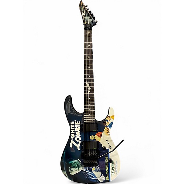 Used ESP Kirk Hammett "WHITE ZOMBIE" Black Solid Body Electric Guitar