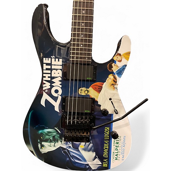 Used ESP Kirk Hammett "WHITE ZOMBIE" Black Solid Body Electric Guitar